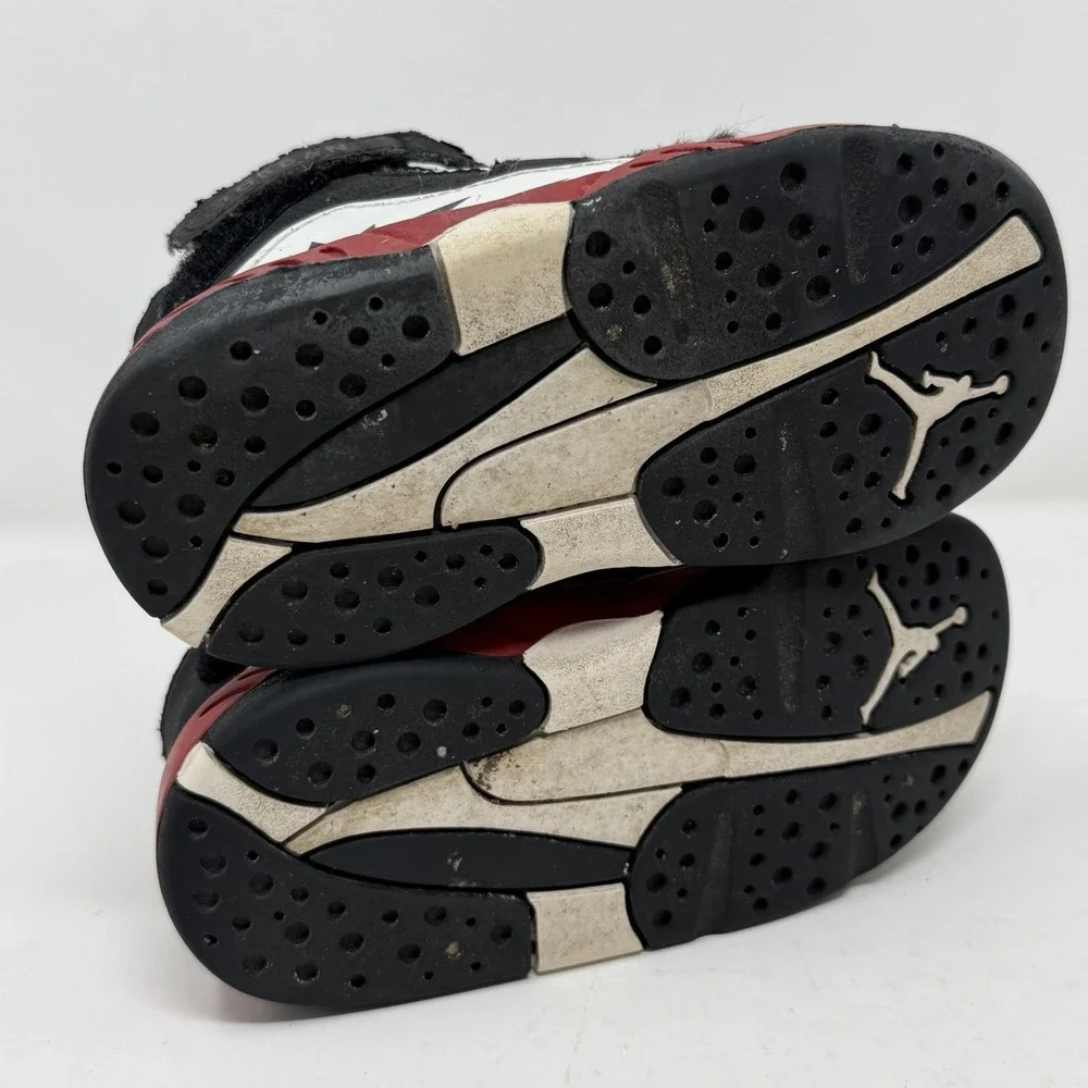 Nike Air Jordan 8 Retro DO8732-601 Toddler Size 7C Shoes 'Paprika' Black White